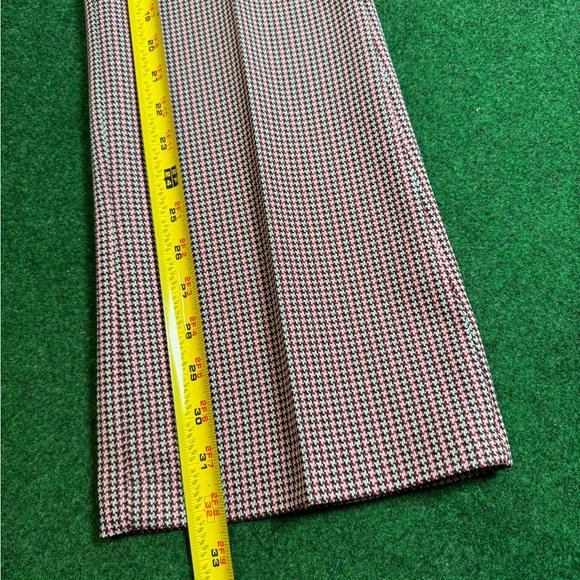 Vintage 70s Flare Bell Bottom Checkered Striped Mens 30x32 Talon Disco Pants - Picture 7 of 11